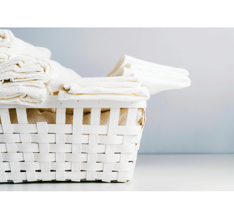 Elegant Towel Basket bathroom mural - TenStickers