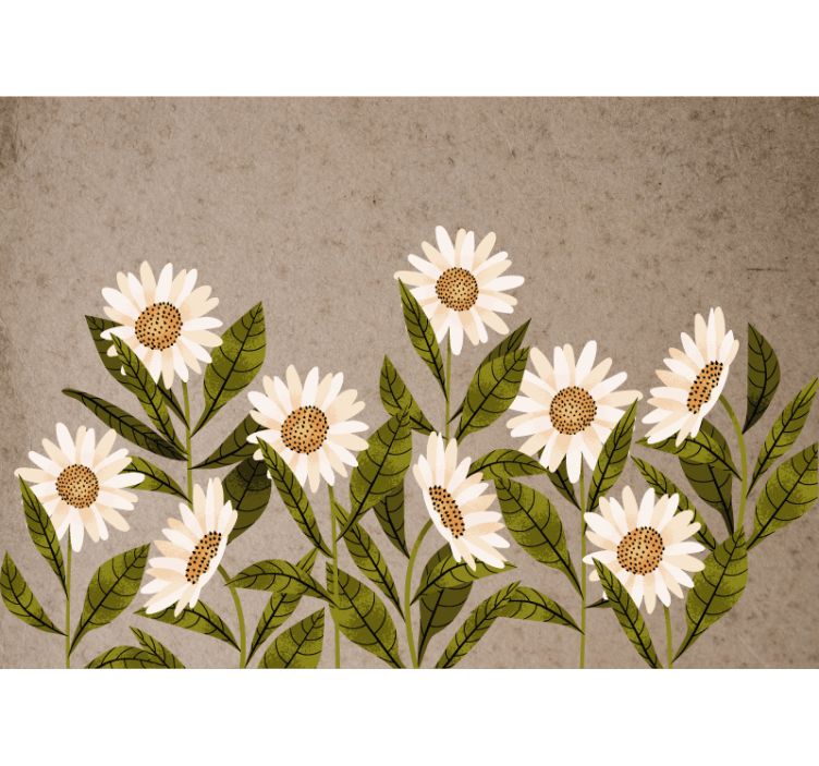 Charming Daisy Arrangement flower mural - TenStickers