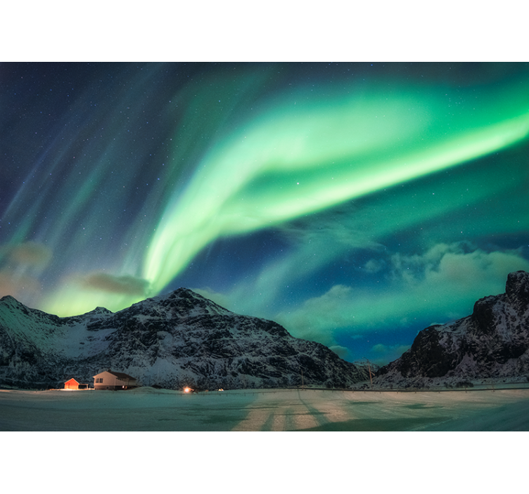 Nature wall mural northern lights display - TenStickers