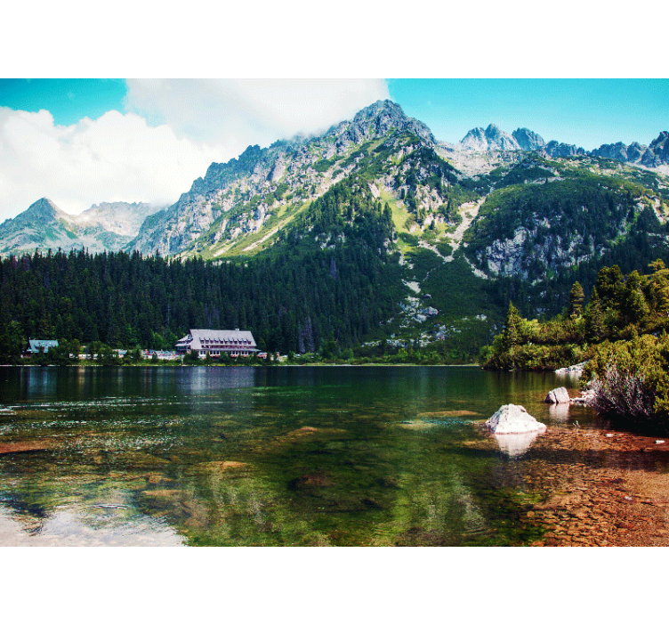 Polish Tatry Lake Mountain wall mural - TenStickers