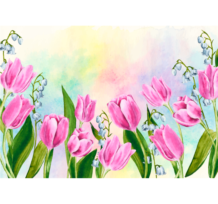 Many tulips next to each other tulip wall mural - TenStickers