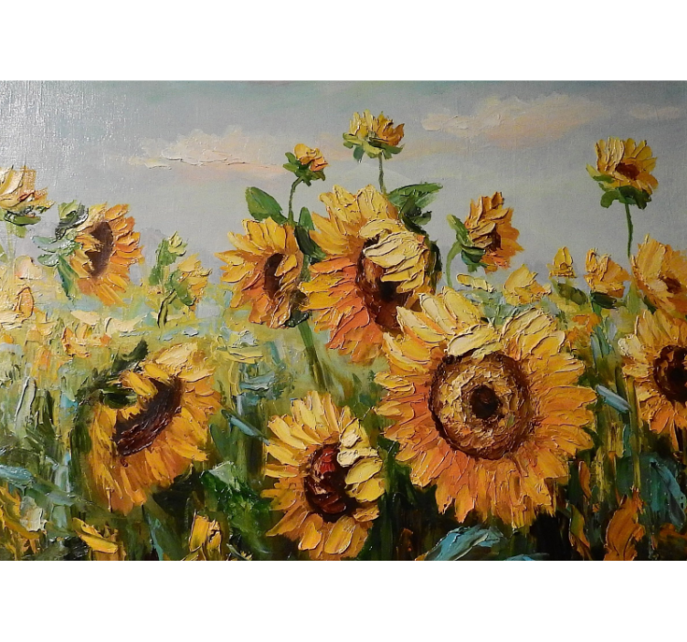 Painted sun flower farm wall mural - TenStickers