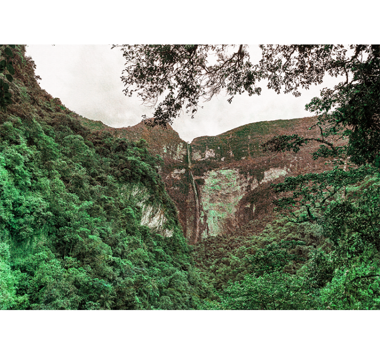 Green Gocta Falls nature wall mural - TenStickers