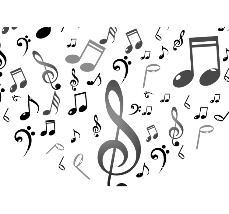 Music notes music notes wall mural - TenStickers