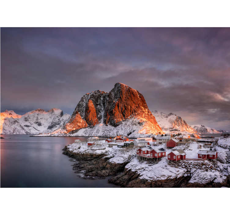 Mountain wall mural snowy mountain dusk - TenStickers