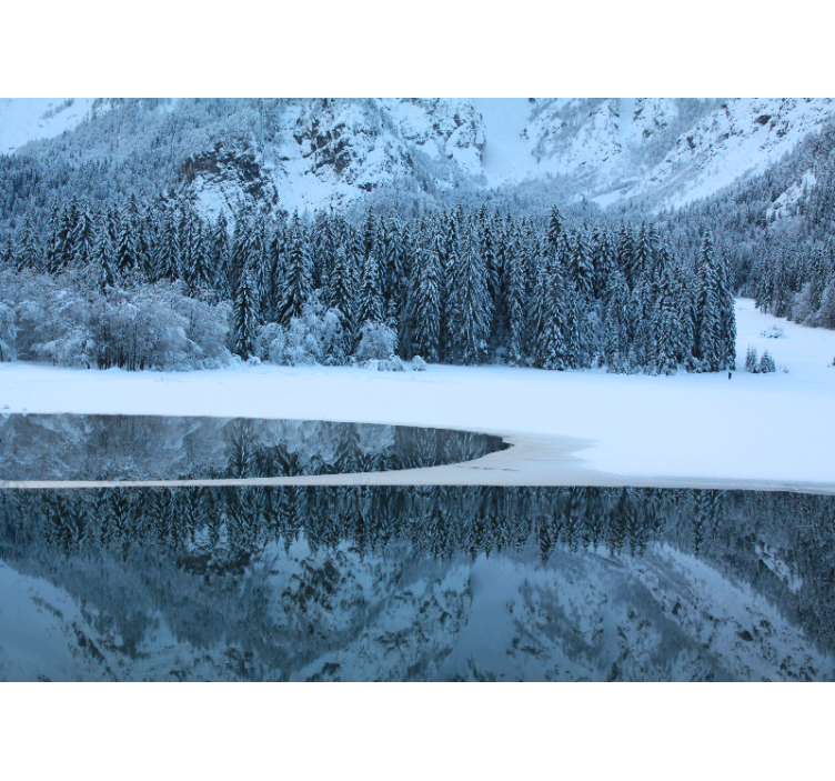 Landscape mural wallpaper serene winter landscape - TenStickers