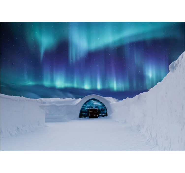 Landscape mural wallpaper aurora borealis paradise - TenStickers