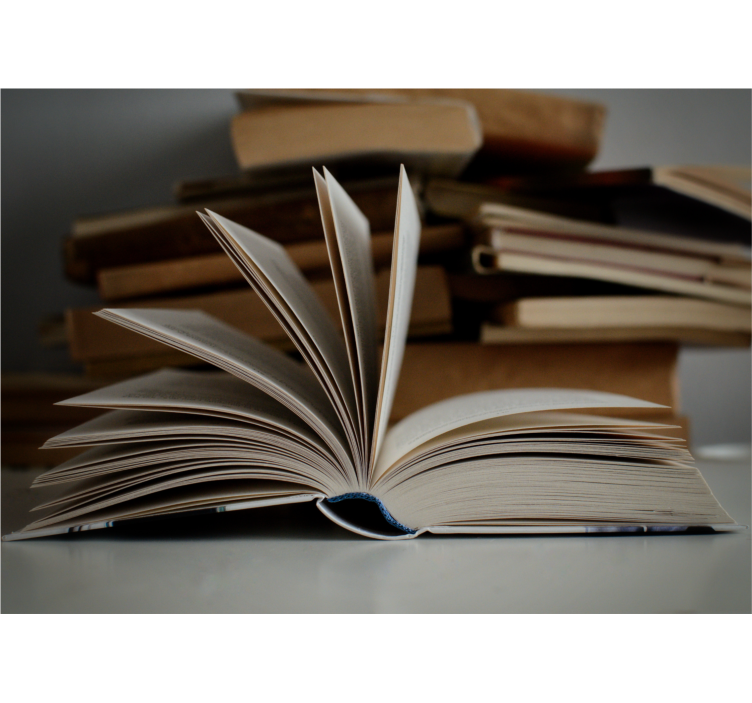 Mural quote open book scene - TenStickers