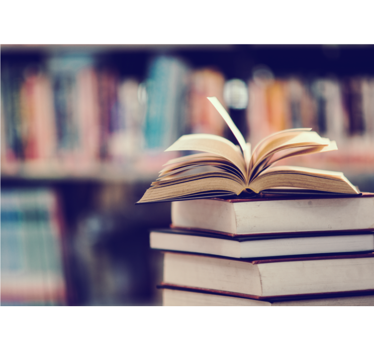 Painting wall mural open book stack - TenStickers