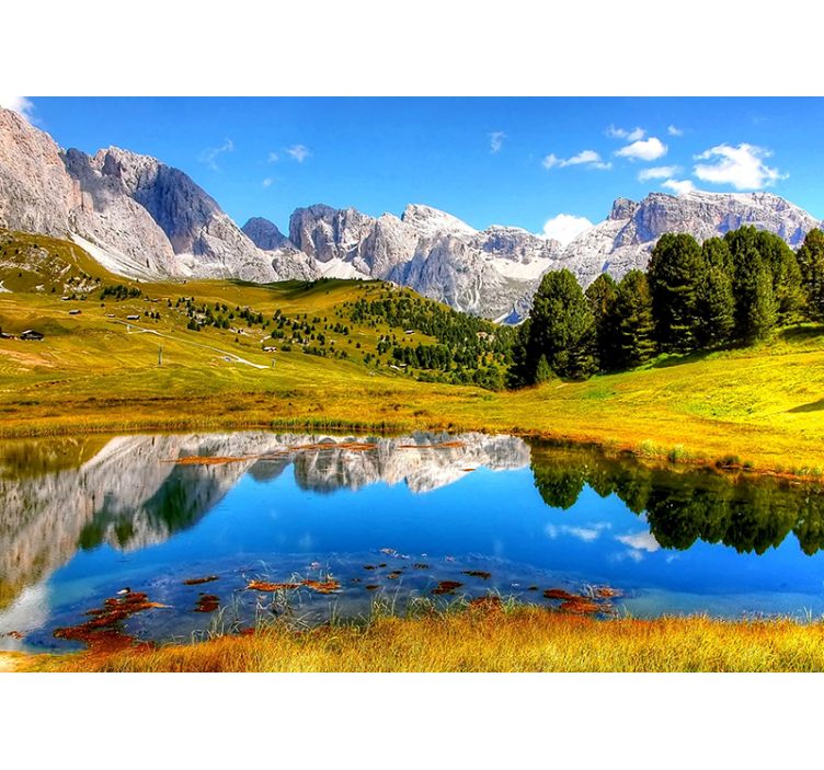 Landscape mural wallpaper tranquil mountain echo - TenStickers