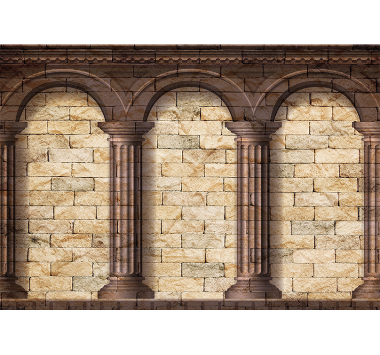 Balcony door on brick wall brick wall mural - TenStickers