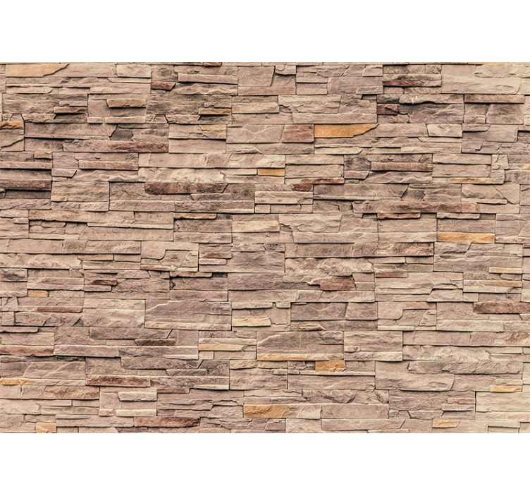 Elegant beige brick wall mural - TenStickers