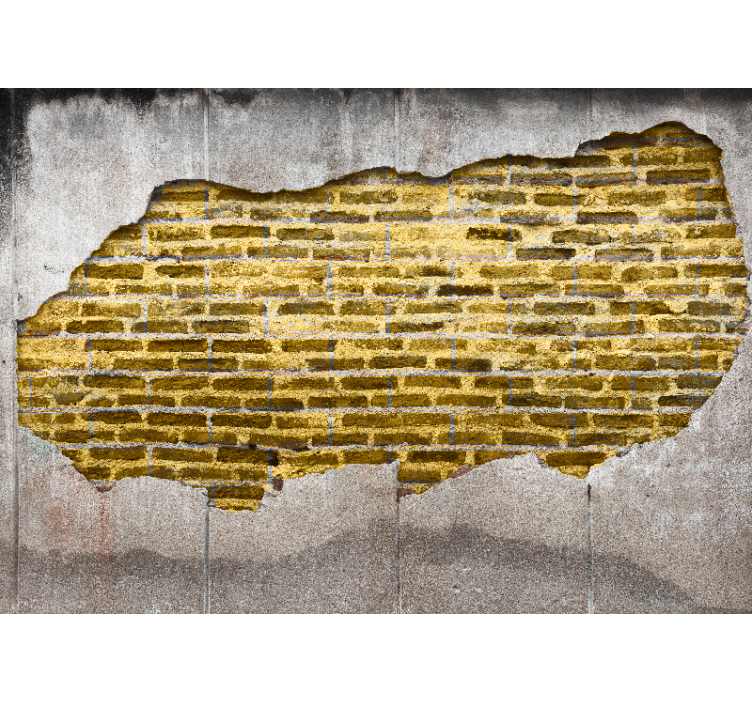 Golden concrete and bricks stone wall mural - TenStickers