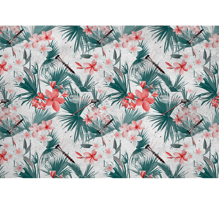 Flower mural tropical floral pattern - TenStickers