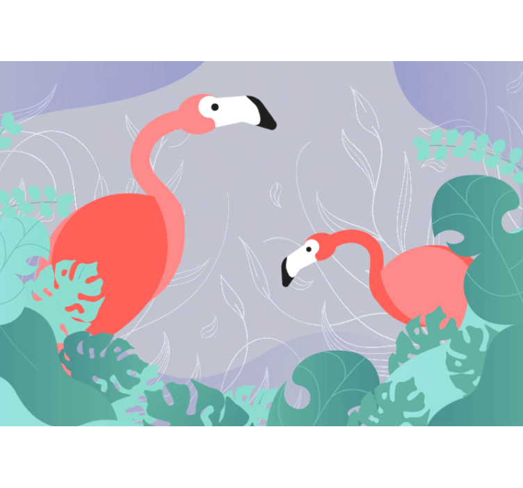 Animal wall mural flamingo family - TenStickers