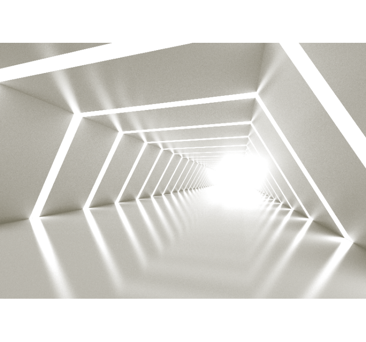 White geometrical cave 3D Wall Mural - TenStickers