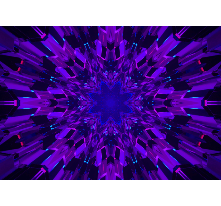 Purple and blue crystal shards 3D Wall Mural - TenStickers