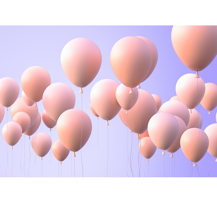 Love wall mural joyful balloon memories - TenStickers