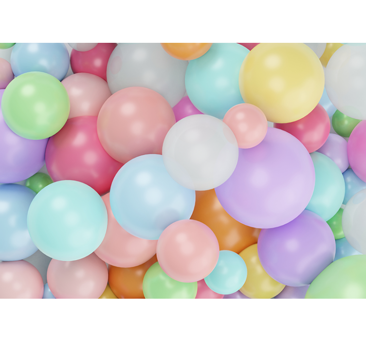 3d colorful pastel balloons Kids wall Murals - TenStickers