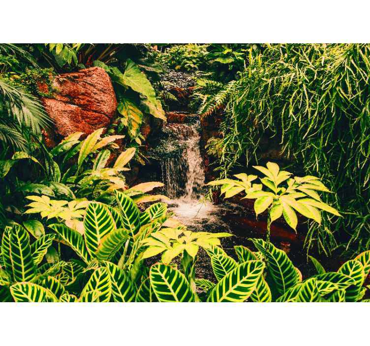 Rainforest and leaves living room wall mural - TenStickers