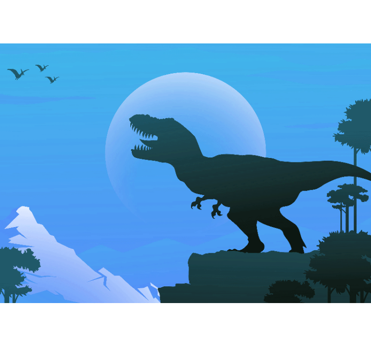 Animal wall mural tyrannosaurus rex silhouette - TenStickers
