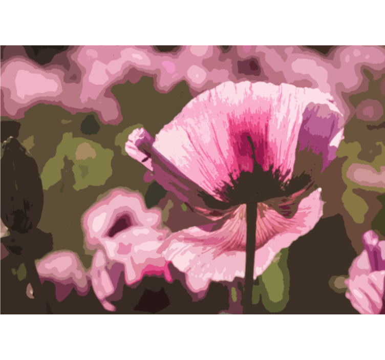 Poppy wall mural pink poppy bloom - TenStickers