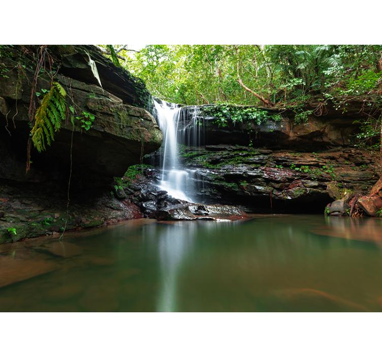 Nature wall mural tranquil waterfall scene - TenStickers