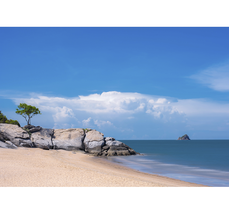 Landscape mural wallpaper serene beach scene - TenStickers