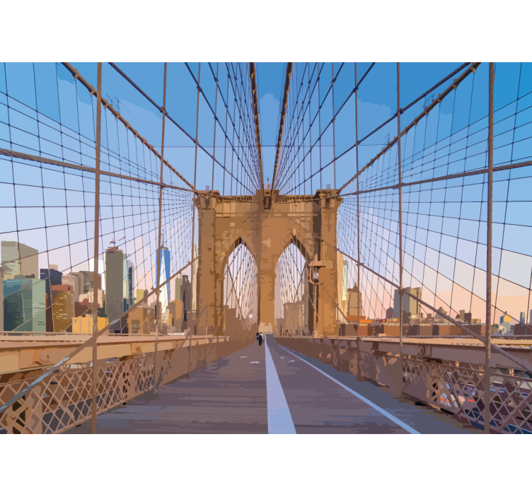 City wall mural brooklyn bridge viewpoint - TenStickers