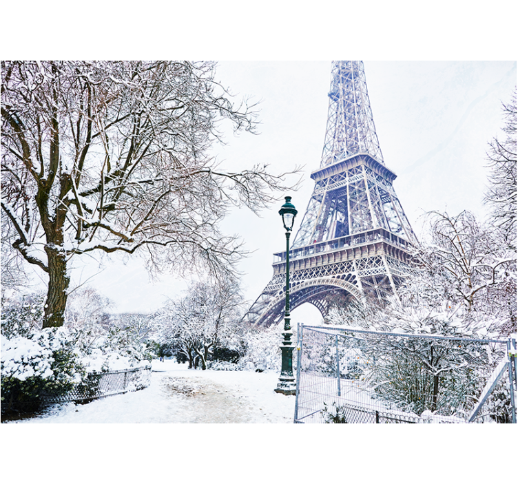 Paris wall mural eiffel tower in snow - TenStickers