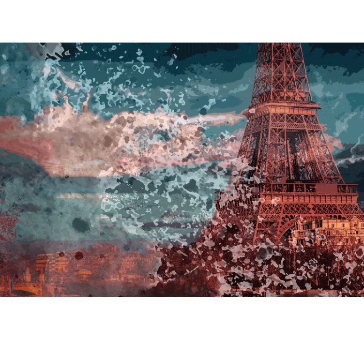 Paris wall mural eiffel tower cityscape - TenStickers