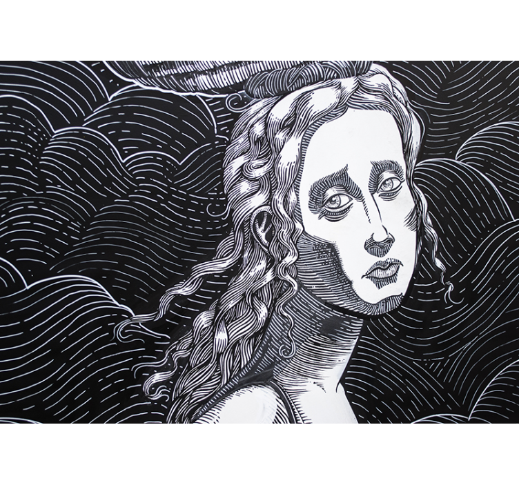 Painting wall mural intricate female portrait - TenStickers