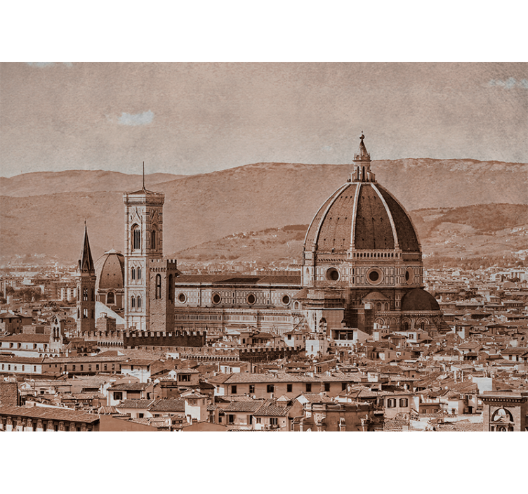 City wall mural florence dome view - TenStickers