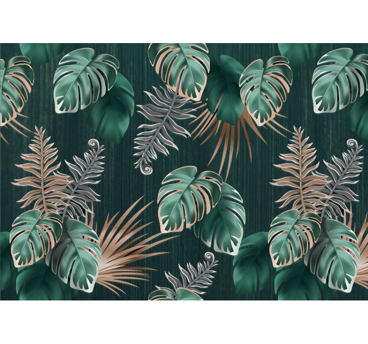 Nature wall mural tropical leaf inspiration - TenStickers