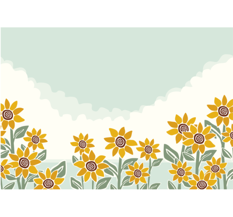 Flower mural sunflower garden design - TenStickers