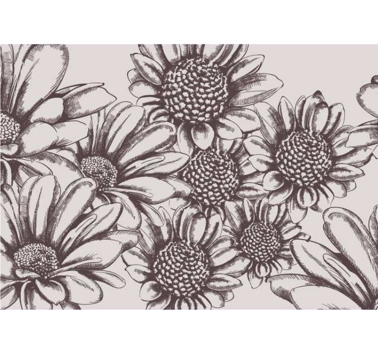 Flower mural daisy flower pattern - TenStickers