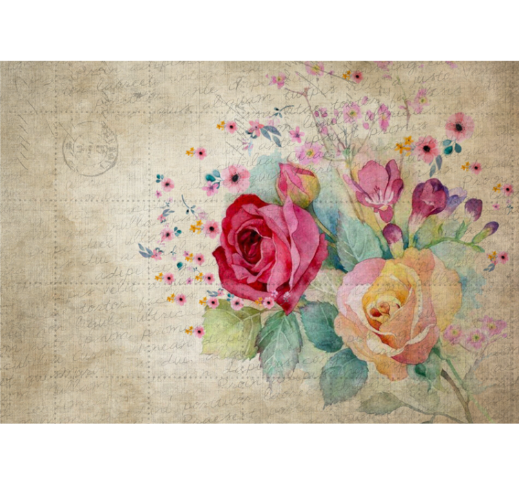 Flower mural rose blossom arrangement - TenStickers
