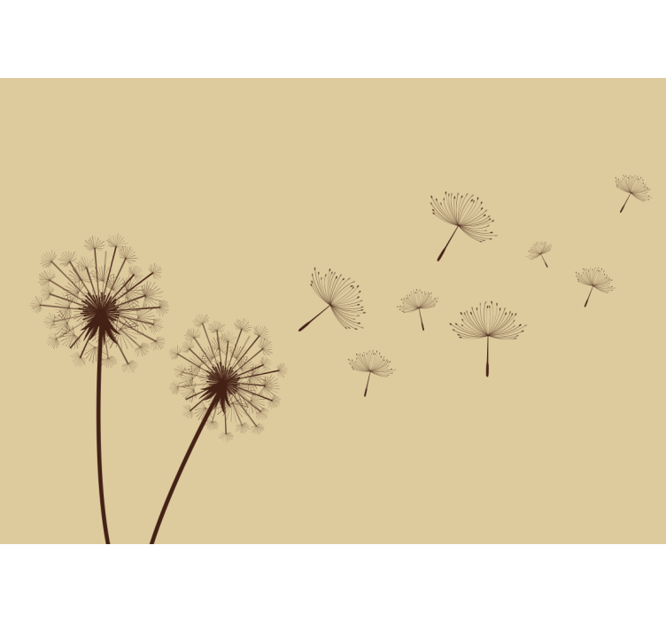 Flower mural dandelion seeds in the breeze - TenStickers