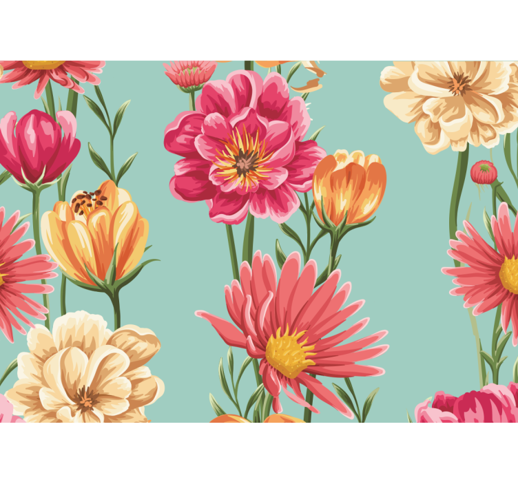 Flower mural colorful floral arrangement - TenStickers