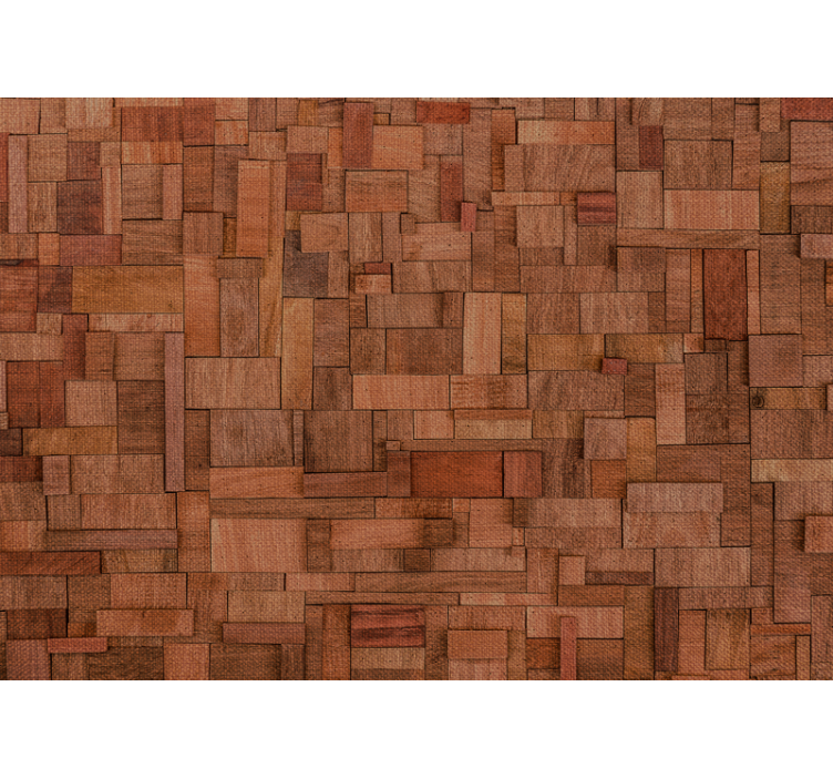 Stone wall mural textured wooden planks design - TenStickers