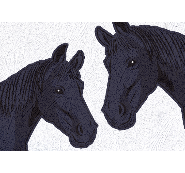Animal wall mural elegant horse profiles - TenStickers
