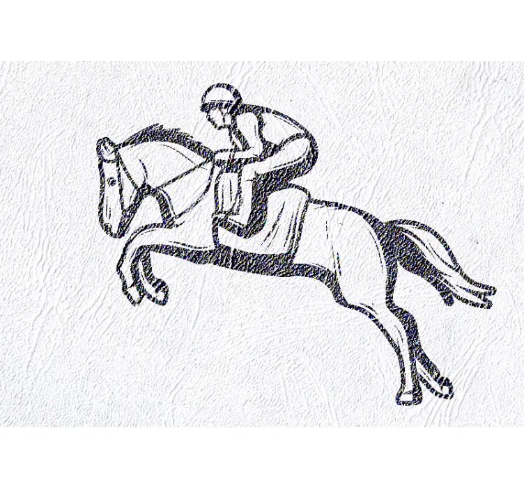 Vehicle mural horse riding jumping scene - TenStickers