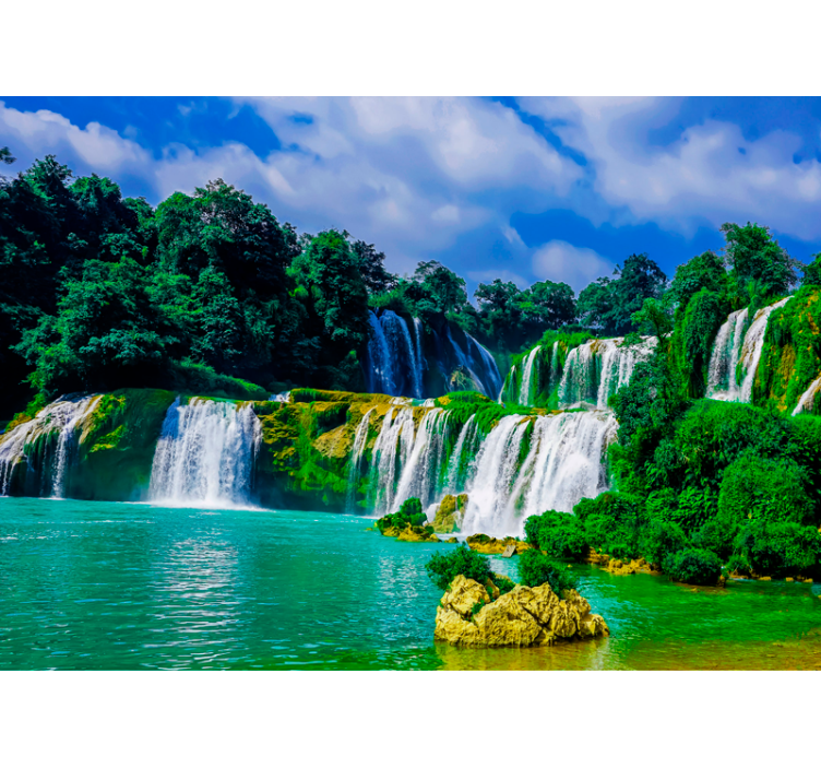 Waterfall mural majestic waterfall scenery - TenStickers