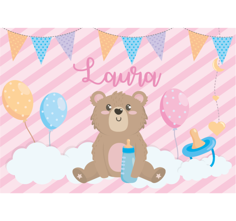 Children wall mural cute bear design - TenStickers