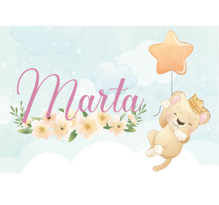 Children wall mural cute lion balloon - TenStickers