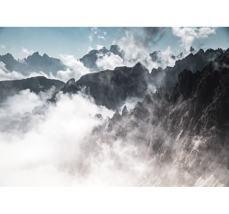 Mountain wall mural majestic peak silhouette - TenStickers