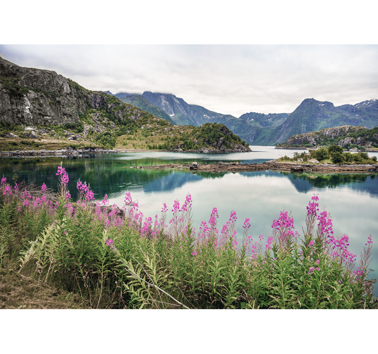 Enchanting norwegian fjord landscape mural wallpaper - TenStickers