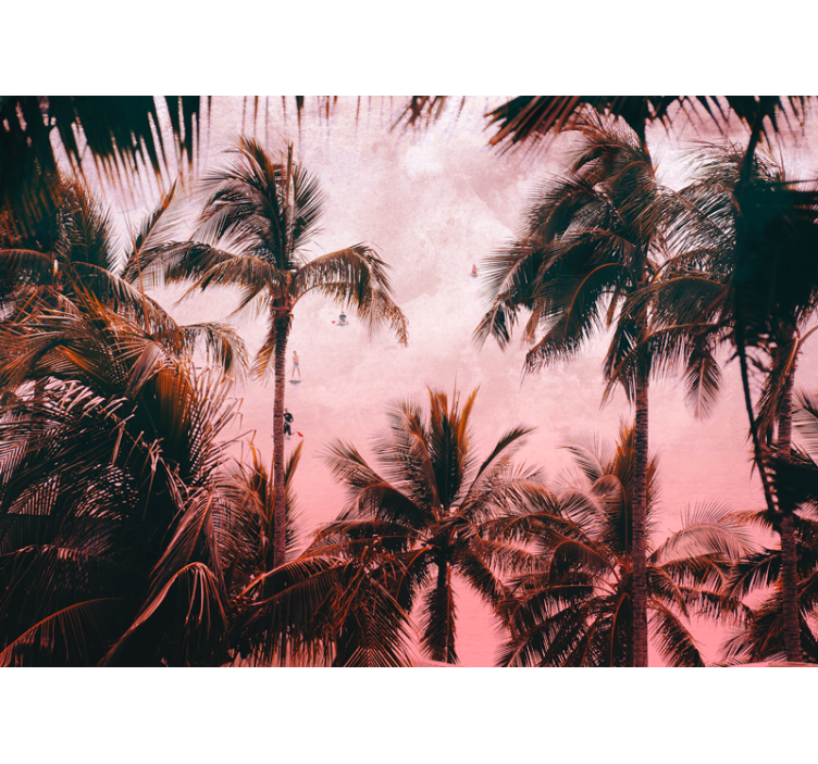 Palm trees during daytime landscape tree mural - TenStickers