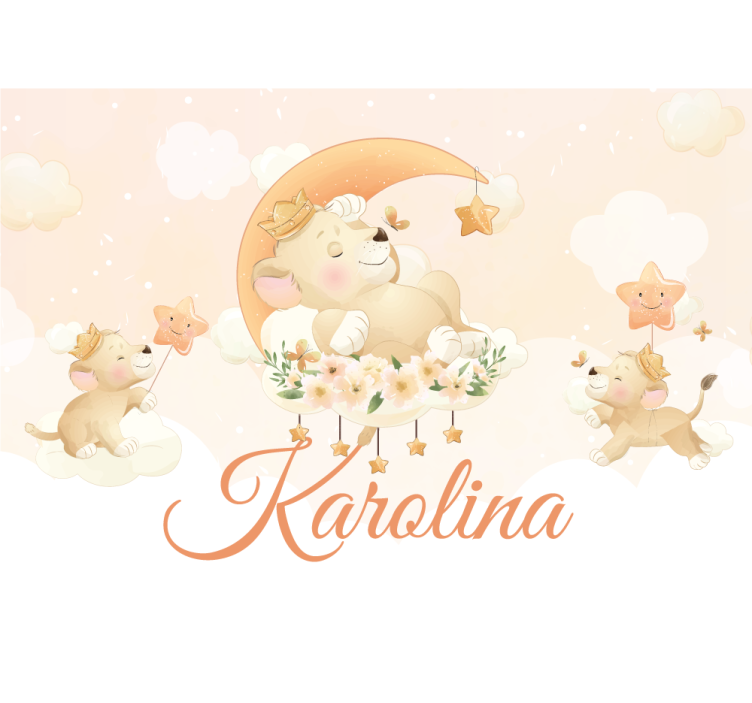 Animal wall mural dreamy lion scene - TenStickers