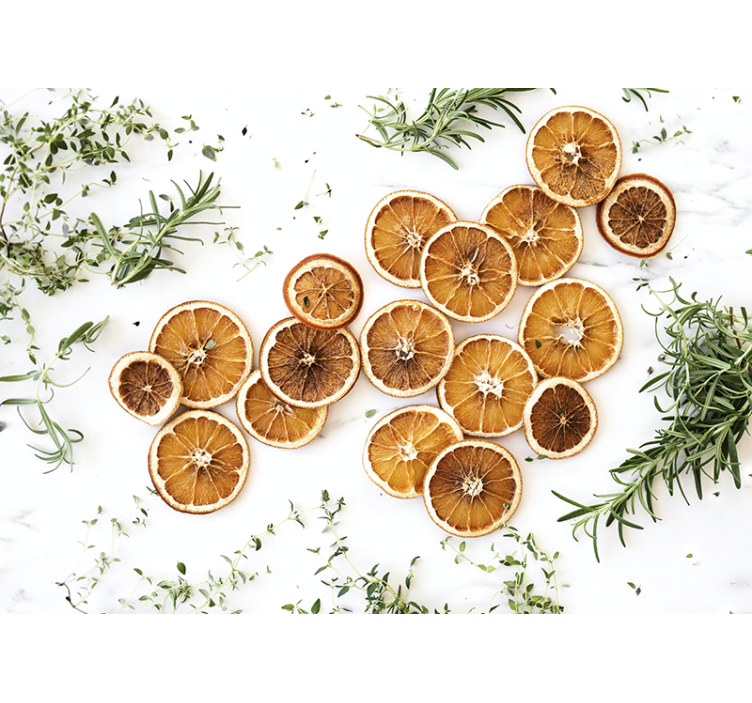 Dried Citrus Elegance flower mural - TenStickers